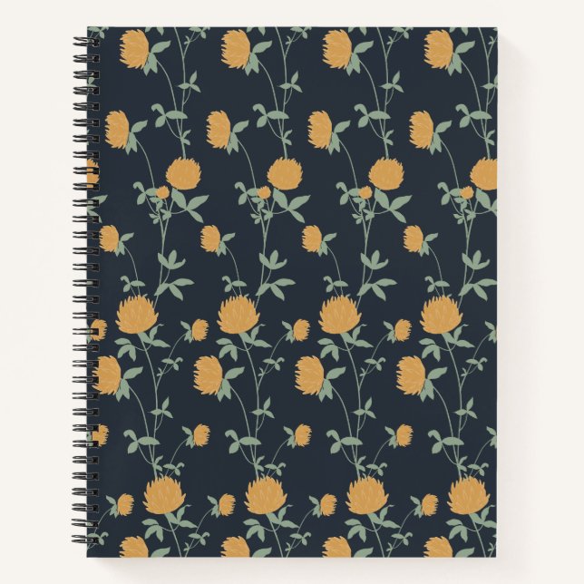 Cuaderno Retro Botanical Meadow Clover | Midnight Garden (Anverso)