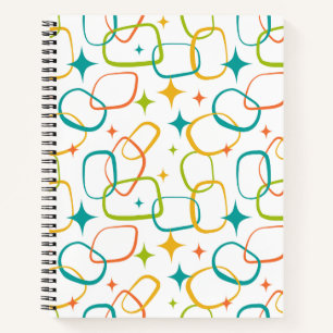 Cuaderno Retro Brillo Atómico Moderno de Medianos