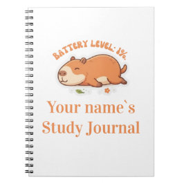 Cuaderno Retro Capybara Nivel de Batería 1%