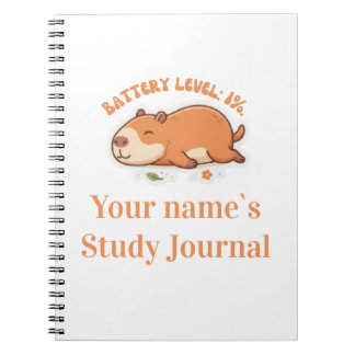 Cuaderno Retro Capybara Nivel de Batería 1%