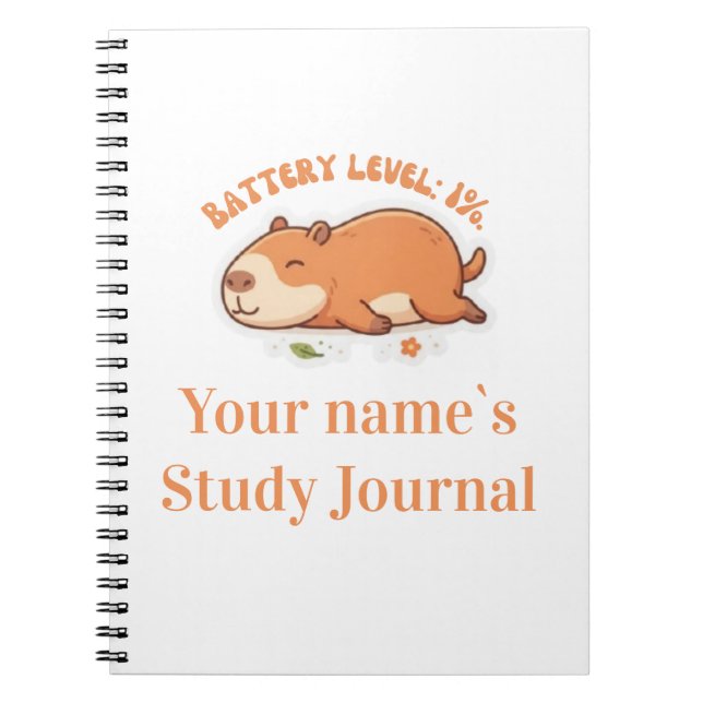 Cuaderno Retro Capybara Nivel de Batería 1% (Frente)