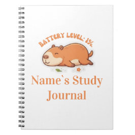 Cuaderno Retro Capybara Nivel de Batería 1%