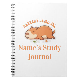 Cuaderno Retro Capybara Nivel de Batería 1%