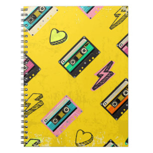 Cuaderno Retro Cassette: Diseño Fiesta de amor de los 80