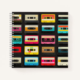 Cuaderno Retro Cassette Tape Pattern – Vintage Music 