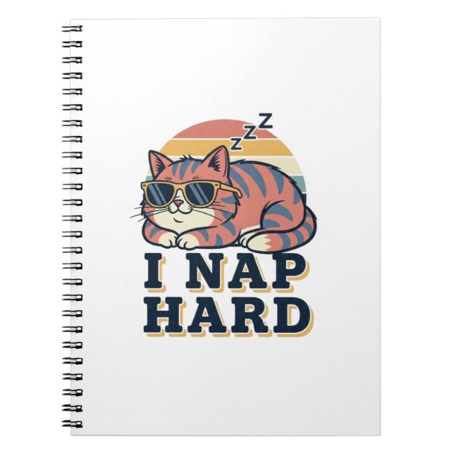 Cuaderno Retro Cat Nap Quote Lined Notebook (Frente)