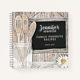 Cuaderno Retro Chalkboard, Mason Jar y Daisy 