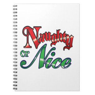 Cuaderno Retro Christmas, Naughty or Nice Red Green Letters