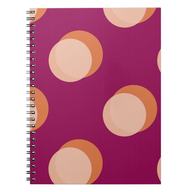 Cuaderno Retro Circles and Shadows Bold Pattern Purple (Frente)