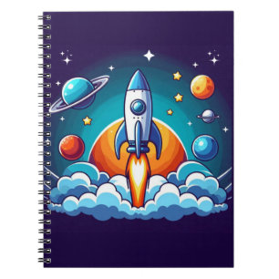 Cuaderno Retro, cohete espacial exterior