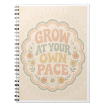 Cuaderno Retro 'Crece a Tu Propio Ritmo'.
