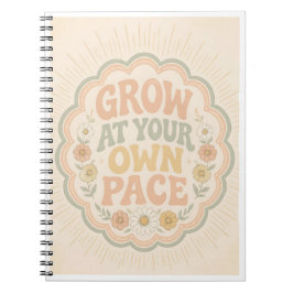 Cuaderno Retro 'Crece a Tu Propio Ritmo'.