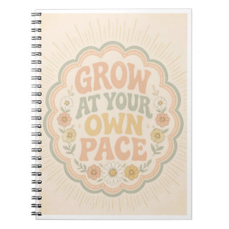 Cuaderno Retro 'Crece a Tu Propio Ritmo'.