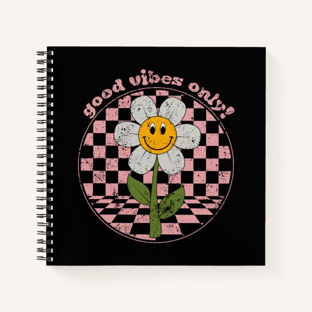 Cuaderno Retro Daisy de los años 70 | Sólo buenas vibracion (Anverso)
