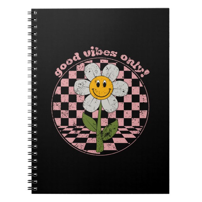 Cuaderno Retro Daisy de los años 70 | Sólo buenas vibracion (Frente)