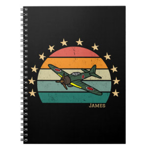 Cuaderno Retro de avión militar de guerra de la Segunda Gue