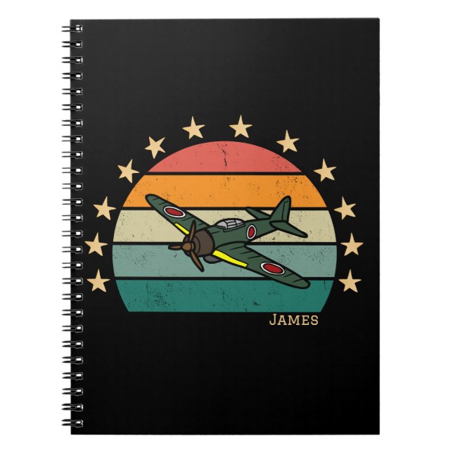 Cuaderno Retro de avión militar de guerra de la Segunda Gue (Frente)