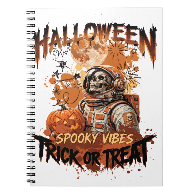 Cuaderno Retro de Halloween del Astronauta (Frente)