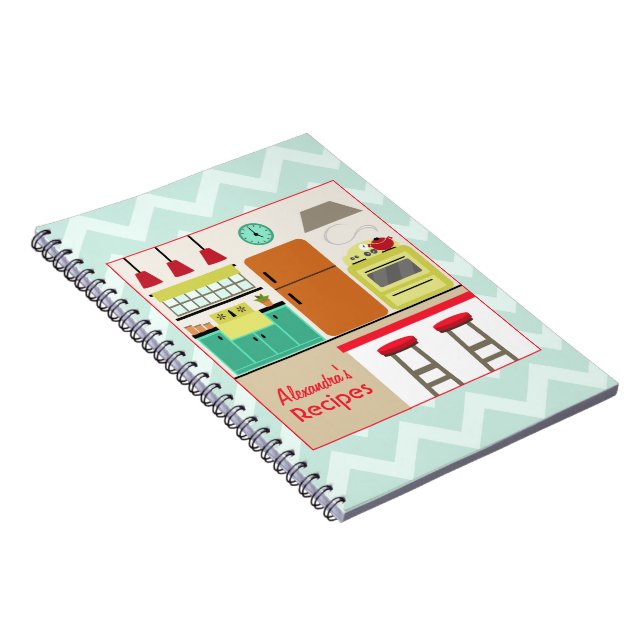 Cuaderno retro de la receta de la cocina y del (Lado Derecho)
