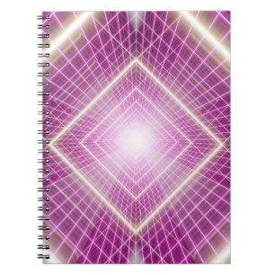Cuaderno Retro de los 80: fondo 3D de ciencia ficción.