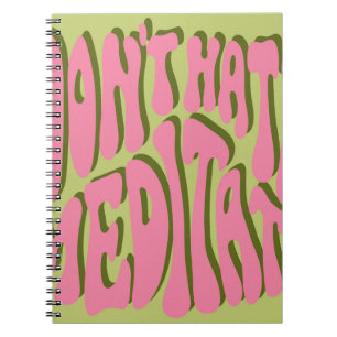 Cuaderno Retro de los años 70: Poster motivacional 'Meditat