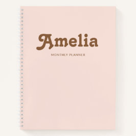 Cuaderno Retro Decorative Simple Blush Pink Orange