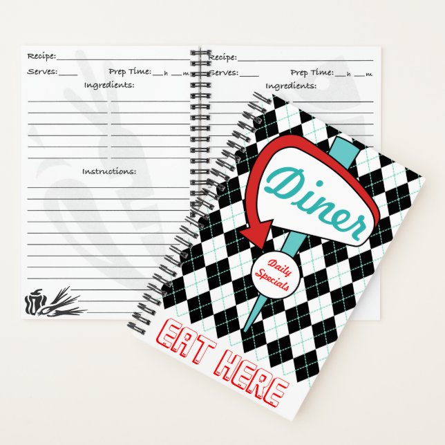 Cuaderno Retro Diner Kitchen Recipe Book  (Interior)