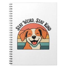 Cuaderno Retro Dog Positive Quote Lined Notebook