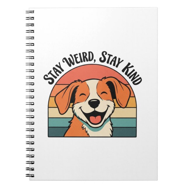 Cuaderno Retro Dog Positive Quote Lined Notebook (Frente)