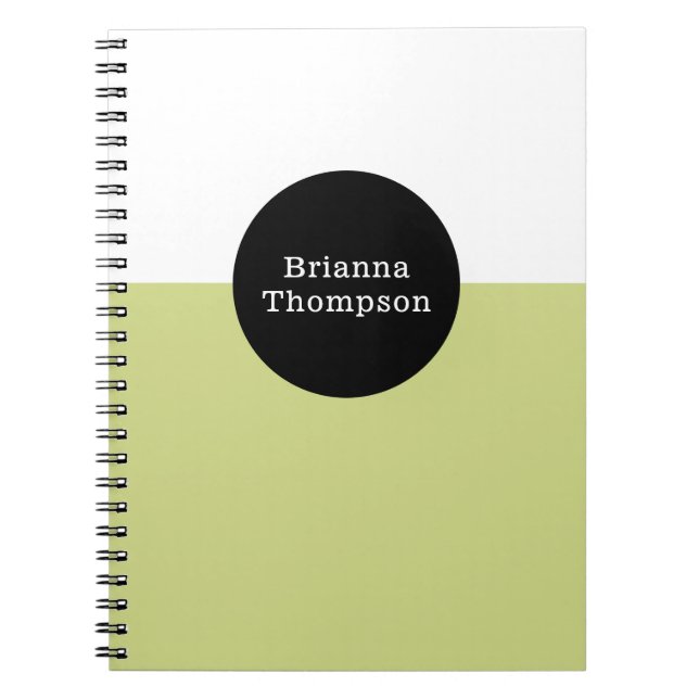Cuaderno Retro Dos Tono Color Bloque Lime Verde (Frente)