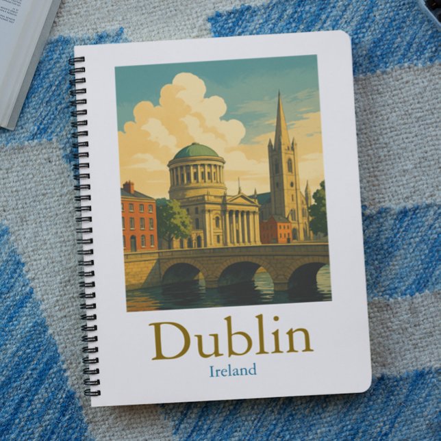 Cuaderno Retro Dublin Irlanda Viaje Viaje Viaje Viaje Viaje (Retro Dublin Ireland Travel Vintage Artwork Notebook)