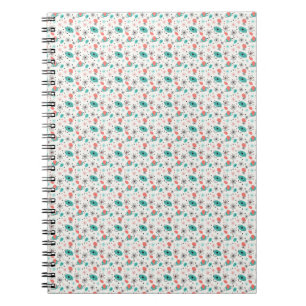 Cuaderno Retro Estallido de Estrellas Atómicas y Átomos en