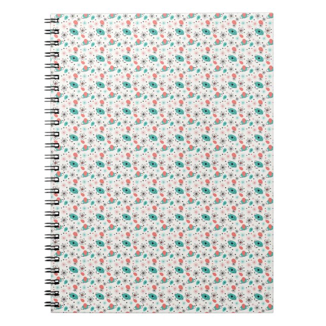 Cuaderno Retro Estallido de Estrellas Atómicas y Átomos en  (Frente)