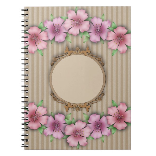 Cuaderno Retro , floral (Frente)