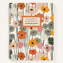 Cuaderno Retro Floral Pattern Monograma Gardenal Journal