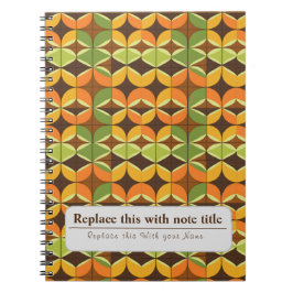 Cuaderno Retro Funky Naranja-Aguacate Green personalizado