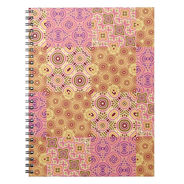 Cuaderno Retro Geométrico Estampado  (Frente)