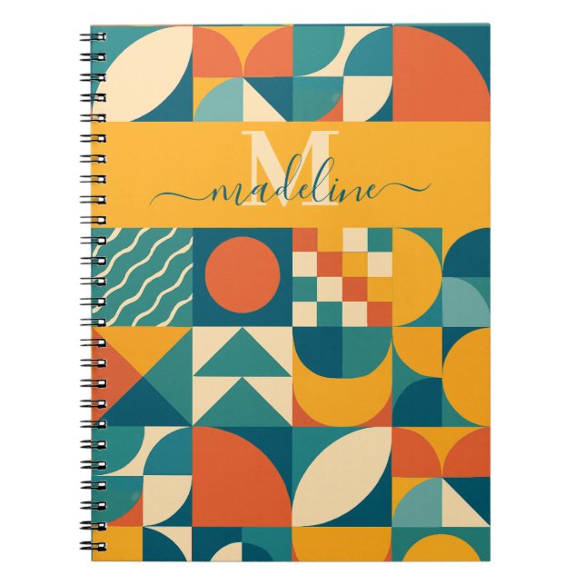 Cuaderno Retro Geométrico Personalizado (Frente)