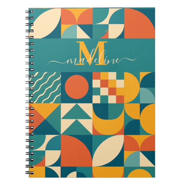 Cuaderno Retro Geométrico Personalizado (Frente)