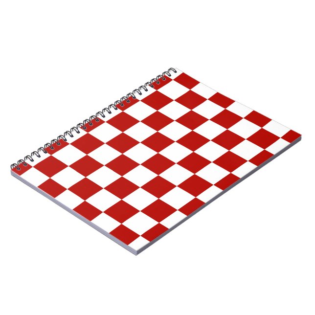 Cuaderno Retro geométrico rojo cuadrado (Lado Izquierdo)