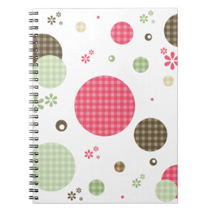 Cuaderno Retro Gingham Polka Dots and Daisies