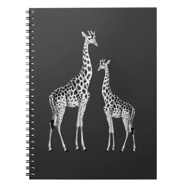Cuaderno Retro Giraffe Gracioso Safari Animal Art (Frente)