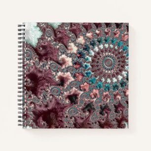Cuaderno Retro Groovy Ecléctico Bohemio Espiral Fractal