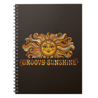 Cuaderno Retro Groovy Sol Radiante Sonriente 70s