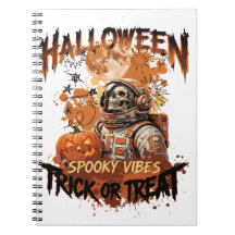 Retro Halloween Astronaut Notebook