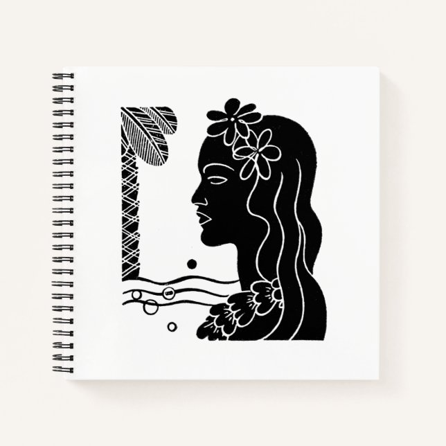 Cuaderno Retro Hawaiian Hula Chica (Anverso)