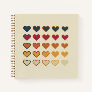 Cuaderno Retro Hearts Yellow
