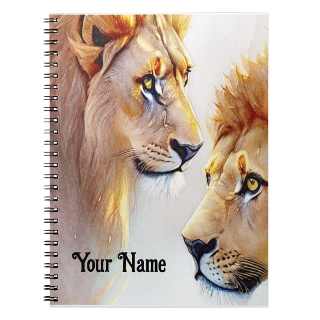 Cuaderno Retro Lion Prints - Classic Wildlife Wall Art (Frente)