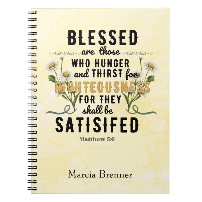 Cuaderno Retro Matthew 5:6 Acuarela (Frente)