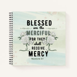 Cuaderno Retro Matthew 5:7 Verso de la Biblia